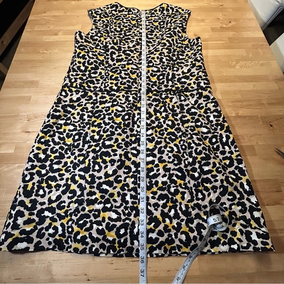 Anne Klein Sleeveless Black/Yellow Leopard Print Dress - Picture 12 of 12
